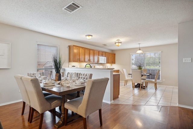9129 Apollo Ct, Frisco, TX 75033 - dining space featuring light wood-type flooring and a textured ceiling