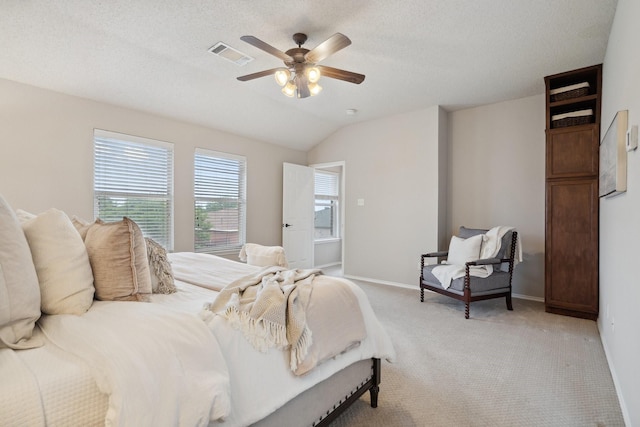 9129 Apollo Ct, Frisco, TX 75033 - bedroom with light carpet, ceiling fan, and lofted ceiling