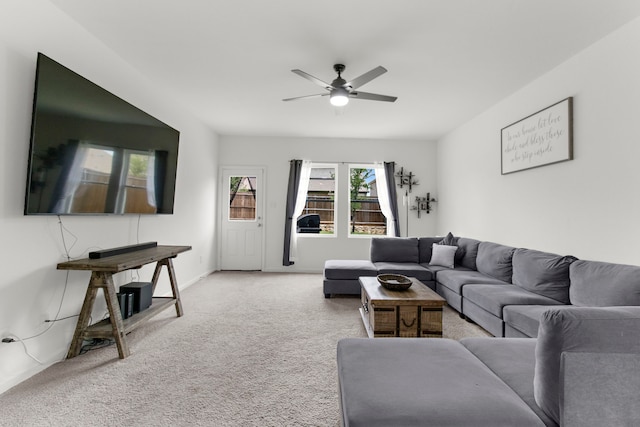 418 Madison Way, Princeton, TX 75407 - carpeted living room featuring a ceiling fan and baseboards