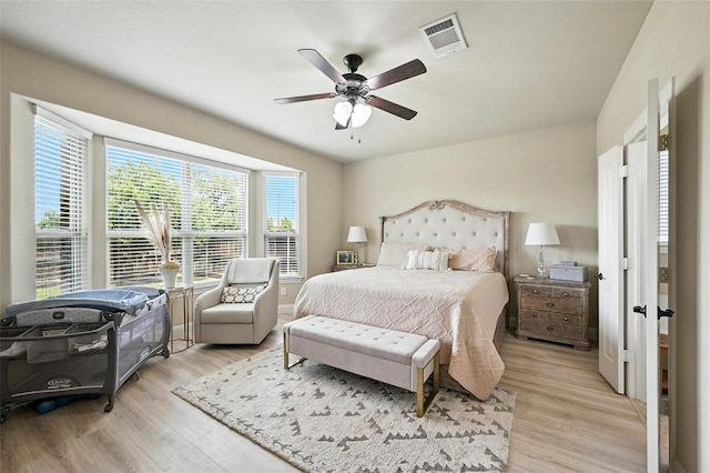 10704 Parnell Dr, Mckinney, TX 75072 - bedroom with light wood-type flooring and a ceiling fan