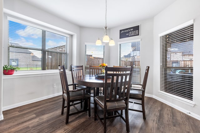 180 Highbridge Ln, Prosper, TX 75078 - dining area featuring dark wood-style floors and baseboards