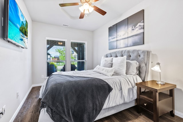 180 Highbridge Ln, Prosper, TX 75078 - bedroom with wood finished floors and ceiling fan