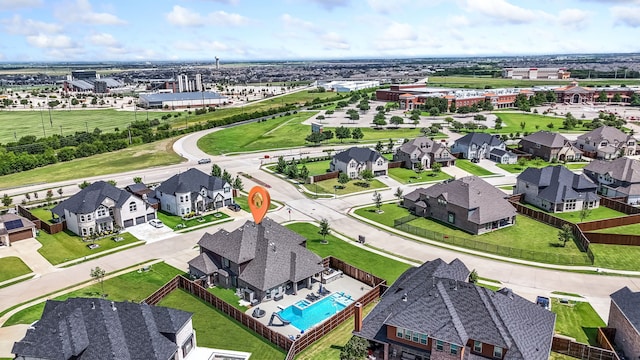 180 Highbridge Ln, Prosper, TX 75078 - aerial view of residential area featuring a pool area