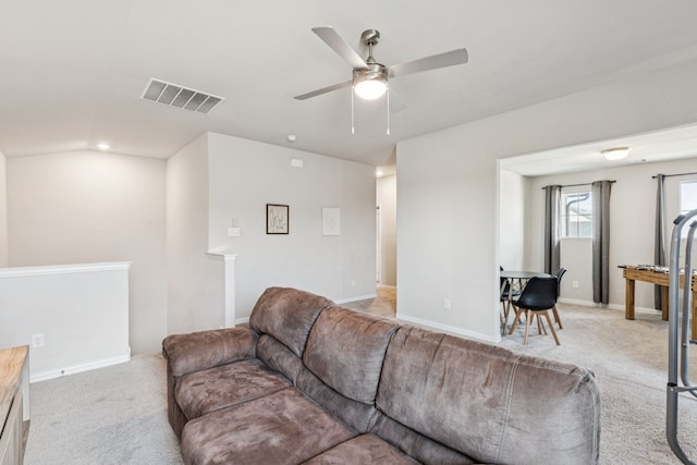 1560 Glacier Rdg, Royse City, TX 75189 - living area featuring light colored carpet and ceiling fan