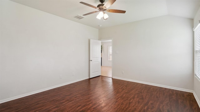 6348 Porthole Ln, Fort Worth, TX 76179 - spare room with ceiling fan, wood finished floors, healthy amount of natural light, and vaulted ceiling