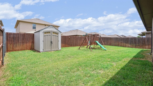 6348 Porthole Ln, Fort Worth, TX 76179 - fenced backyard with a shed and a playground