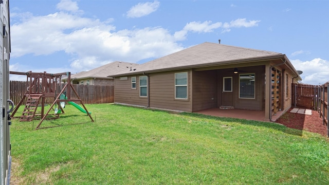 6348 Porthole Ln, Fort Worth, TX 76179 - back of property featuring a patio area, a playground, and a fenced backyard