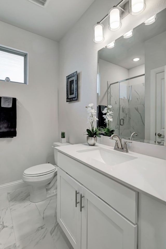 237 Gardenia Dr, Azle, TX 76020 - full bathroom with a marble finish shower, vanity, and marble finish flooring