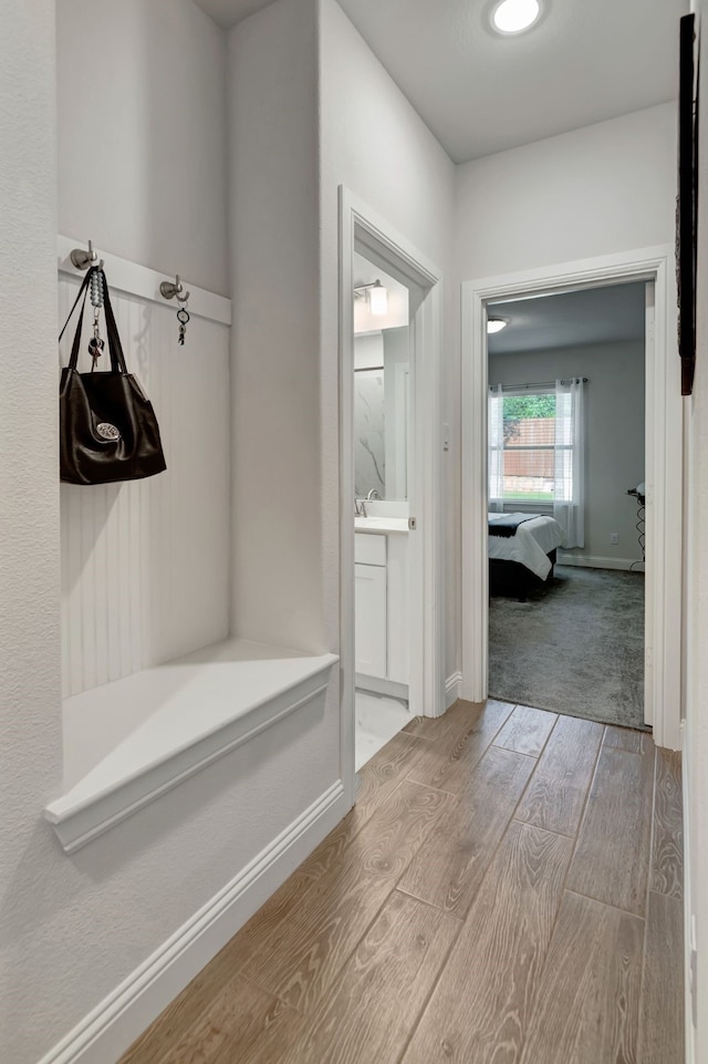 237 Gardenia Dr, Azle, TX 76020 - mudroom with wood finished floors