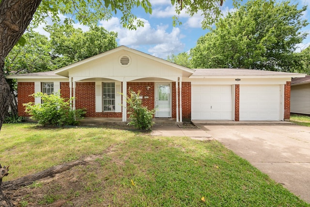 721 SW Hillside Dr, Burleson, TX 76028 - ranch-style house featuring a garage, driveway, a front yard, and brick siding