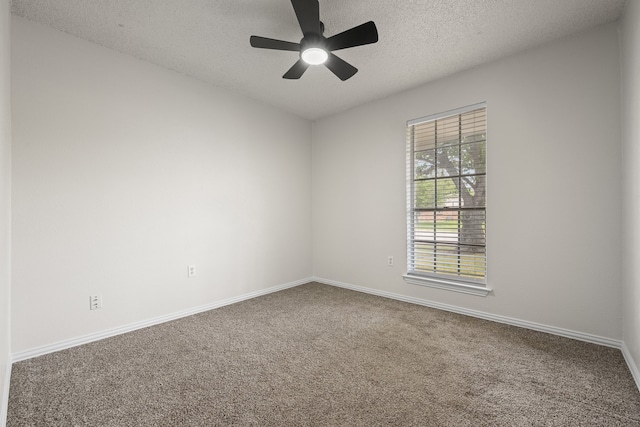 721 SW Hillside Dr, Burleson, TX 76028 - empty room featuring carpet floors, a textured ceiling, and ceiling fan