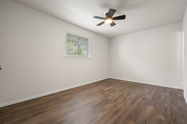 721 SW Hillside Dr, Burleson, TX 76028 - empty room featuring dark wood-style flooring, a ceiling fan, and a textured ceiling