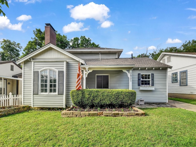 3921 Bryce Ave, Fort Worth, TX 76107 - rear view of property with a chimney and a shingled roof