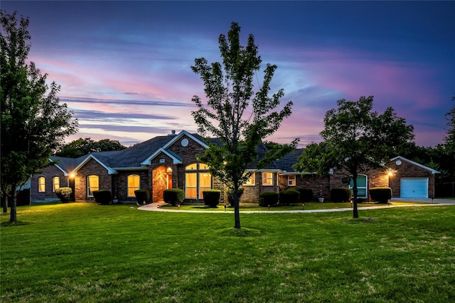 750 Emerald Sound Blvd, Oak Point, TX 75068 - ranch-style house with an outdoor structure, a yard, a garage, and driveway