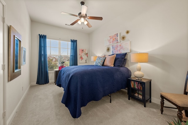 1105 Denton Creek Dr, Justin, TX 76247 - bedroom with light colored carpet and a ceiling fan