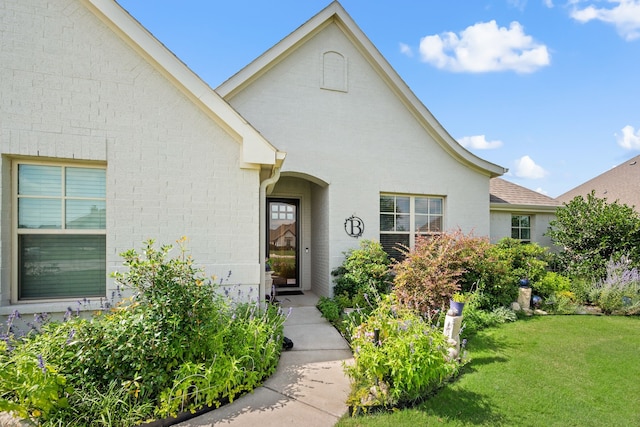 1105 Denton Creek Dr, Justin, TX 76247 - entrance to property with a yard and brick siding