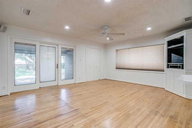 108 Smallwood Dr, Westworth Village, TX 76114 - unfurnished room featuring a textured ceiling, wood finished floors, ceiling fan, and recessed lighting