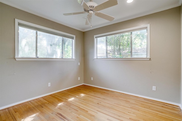 108 Smallwood Dr, Westworth Village, TX 76114 - unfurnished room with ornamental molding, light wood-style flooring, and a ceiling fan