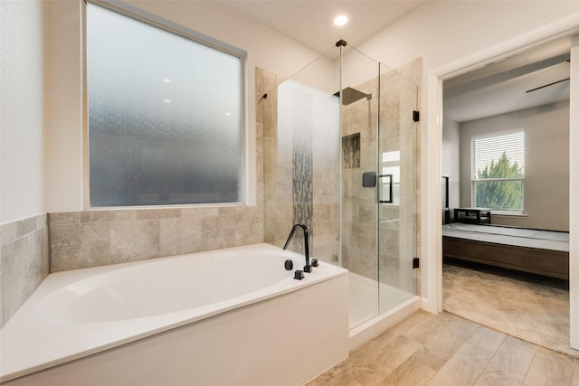 1424 Archway Ct, Fort Worth, TX 76247 - full bathroom with a bath and a stall shower