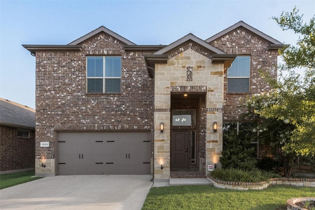 1424 Archway Ct, Fort Worth, TX 76247 - view of front of house featuring concrete driveway, a garage, and brick siding