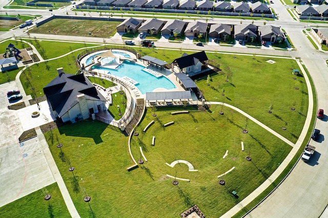 1424 Archway Ct, Fort Worth, TX 76247 - aerial perspective of suburban area with a pool