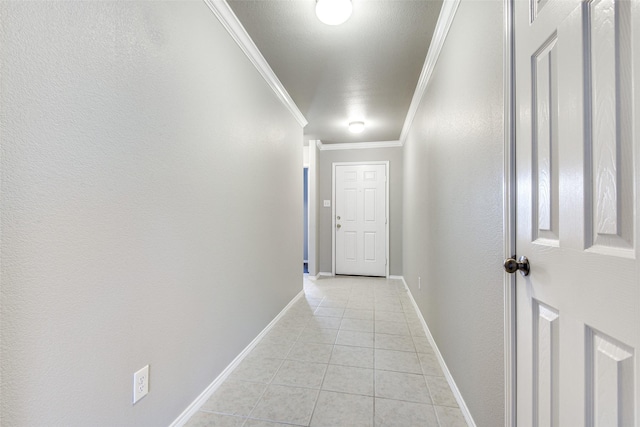 3109 Layla Creek Dr, Little Elm, TX 75068 - hallway featuring ornamental molding and light tile patterned floors