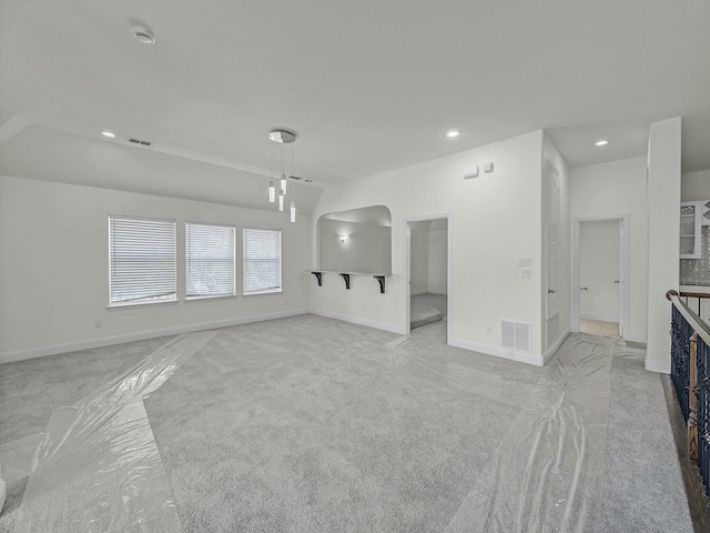 12815 Lourdes Ln, Frisco, TX 75035 - unfurnished living room featuring light carpet and recessed lighting