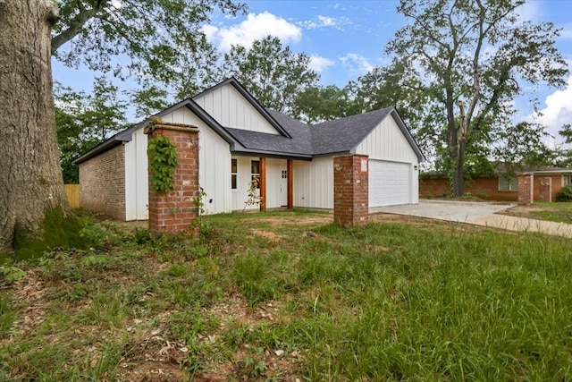 1002 E Main, Whitehouse, TX 75791 - modern farmhouse style home featuring board and batten siding, driveway, a shingled roof, and a garage
