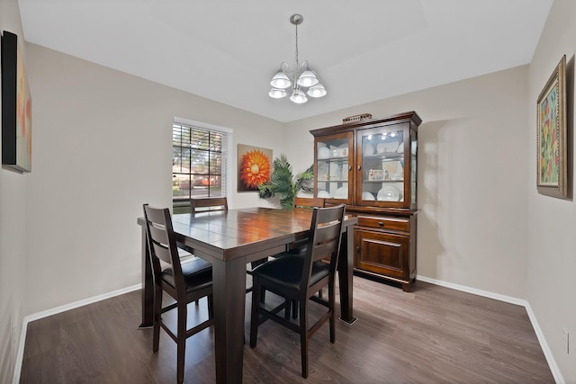 7329 Yolanda Dr, Fort Worth, TX 76112 - dining space featuring a chandelier and dark wood-style flooring