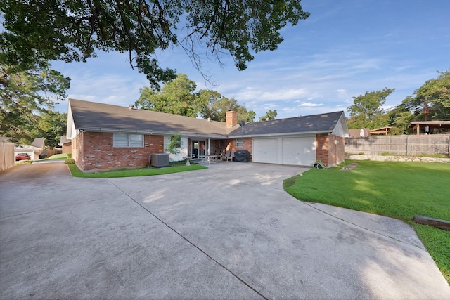 7329 Yolanda Dr, Fort Worth, TX 76112 - ranch-style home featuring brick siding, concrete driveway, a chimney, and an attached garage