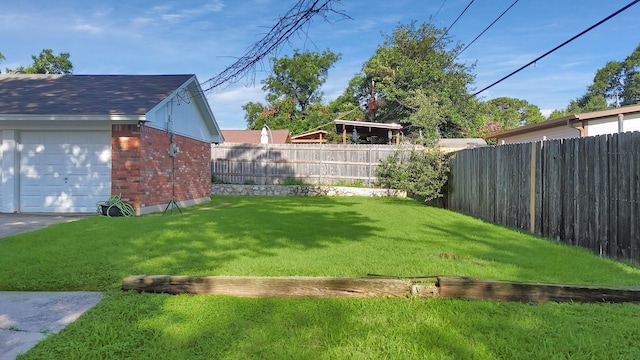 7329 Yolanda Dr, Fort Worth, TX 76112 - fenced yard with an outdoor structure and a garage
