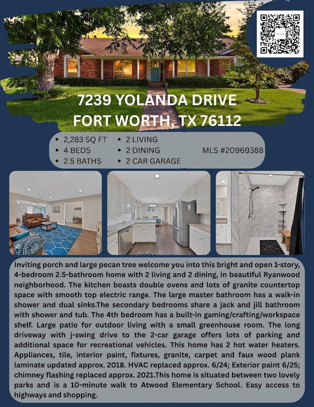 7329 Yolanda Dr, Fort Worth, TX 76112 - view of marketing collateral with multiple images