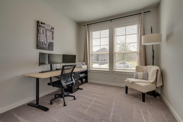 14613 Martin Creek Cv, Fort Worth, TX 76262 - office area featuring baseboards and light carpet