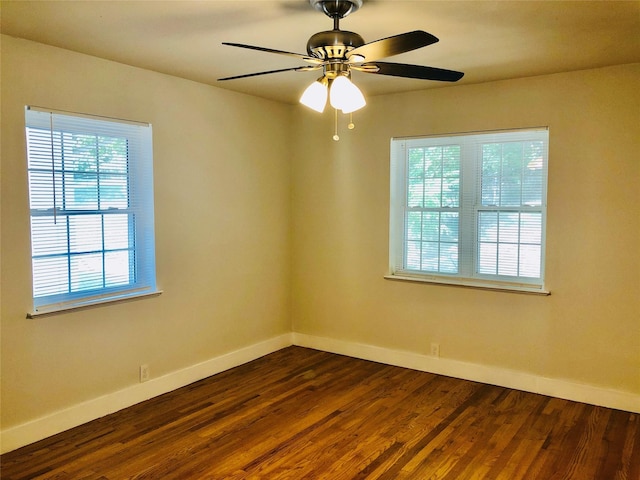 716 Kessler Blvd, Sherman, TX 75092 - empty room with dark wood-style floors and ceiling fan