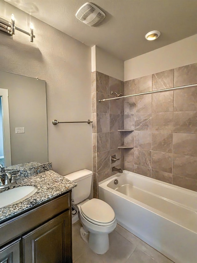 9714 Minister Ln, Frisco, TX 75035 - full bathroom with vanity, tile patterned flooring, and bathing tub / shower combination