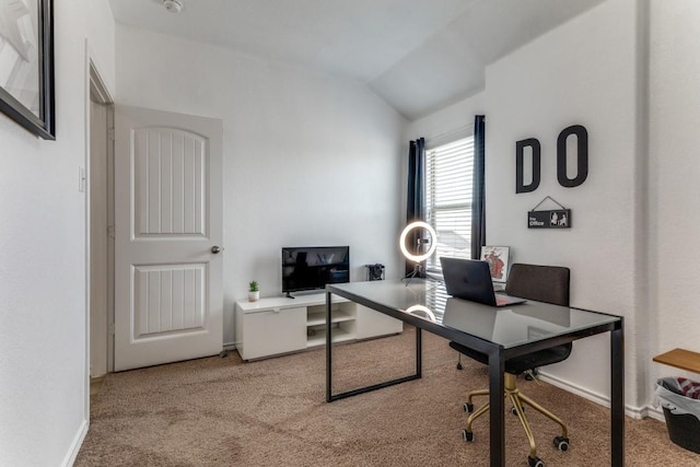 7113 Wavecrest Way, Fort Worth, TX 76179 - office featuring vaulted ceiling and carpet flooring