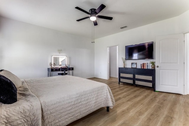 7113 Wavecrest Way, Fort Worth, TX 76179 - bedroom with wood finished floors and a ceiling fan