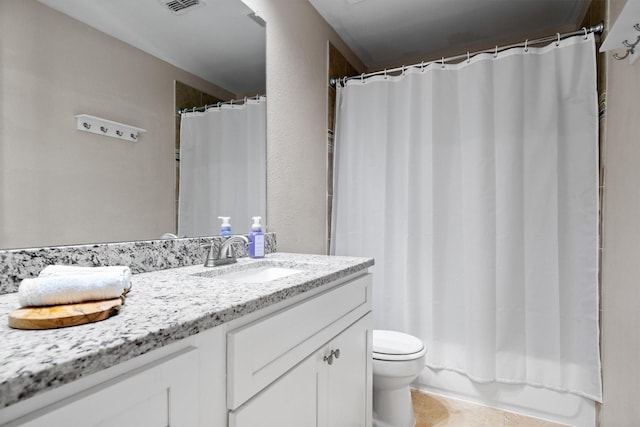 1413 Trinity Ct, Flower Mound, TX 75028 - full bath featuring vanity, curtained shower, and tile patterned floors