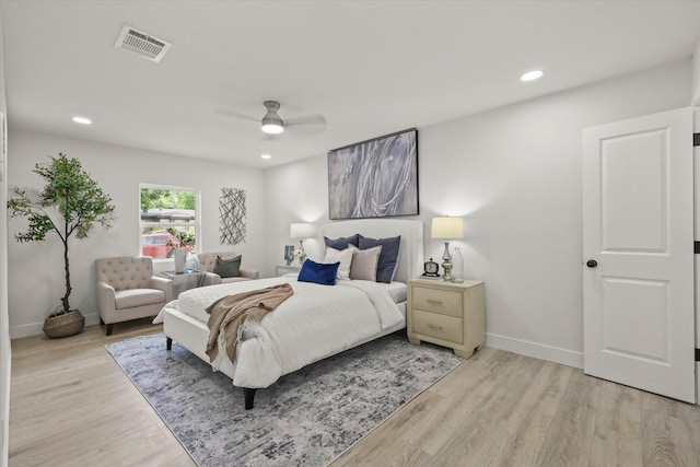 1843 Trent Dr, Arlington, TX 76010 - bedroom with wood finished floors, a ceiling fan, and recessed lighting