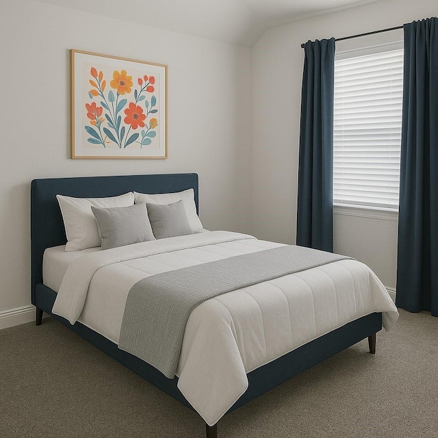 617 Saragosa Ct, Mckinney, TX 75071 - bedroom featuring carpet and vaulted ceiling