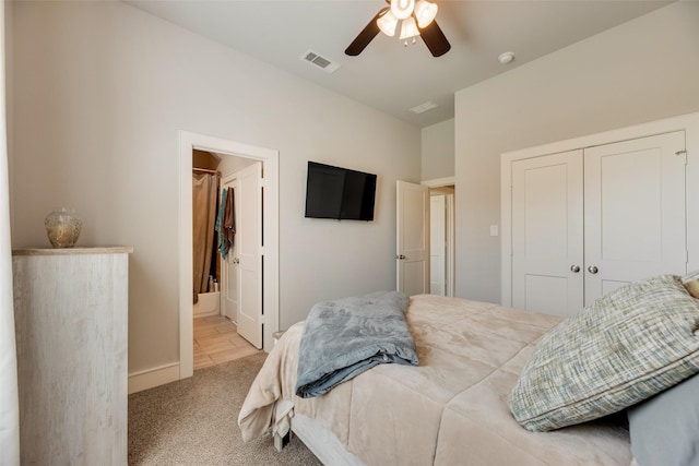 11088 Whispering Ln, Talty, TX 75126 - bedroom featuring a closet, carpet flooring, and ceiling fan