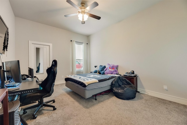 11088 Whispering Ln, Talty, TX 75126 - carpeted bedroom featuring an office area and a ceiling fan