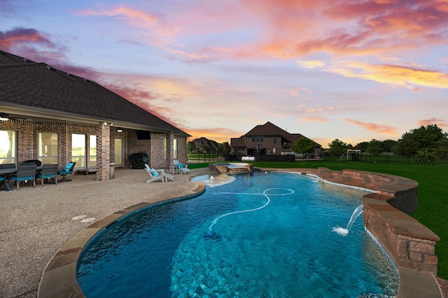11088 Whispering Ln, Talty, TX 75126 - view of pool with a pool with connected hot tub, a patio area, and a fenced backyard