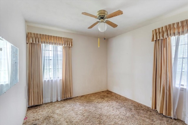 509 Lipscomb St, Bonham, TX 75418 - spare room with healthy amount of natural light, carpet flooring, and ceiling fan
