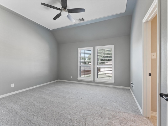 2 Pond View Ct, Mansfield, TX 76063 - carpeted empty room featuring vaulted ceiling and ceiling fan