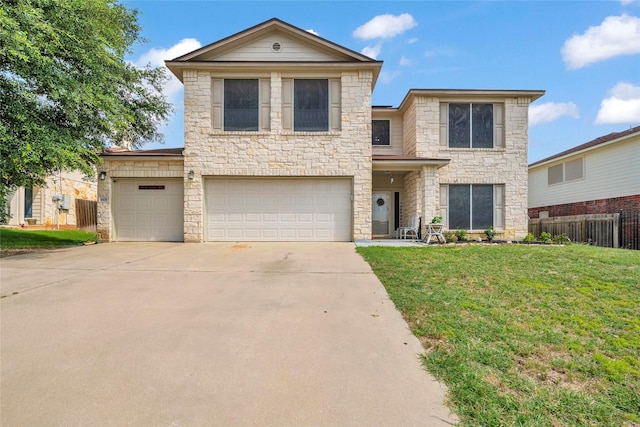 5805 Cobalt Ln, Killeen, TX 76542 - view of front of home with stone siding, concrete driveway, and a garage