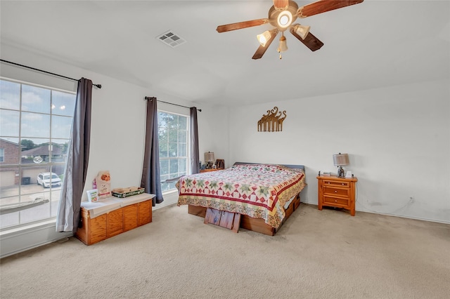 5805 Cobalt Ln, Killeen, TX 76542 - bedroom featuring light carpet and ceiling fan