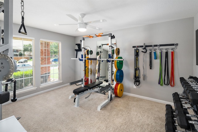 2115 Highland River Dr, Wylie, TX 75098 - exercise area with a ceiling fan and carpet