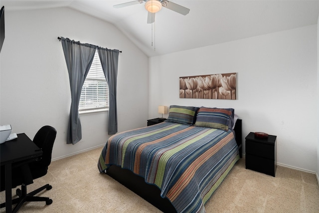 2115 Highland River Dr, Wylie, TX 75098 - bedroom featuring carpet flooring, lofted ceiling, a desk, and ceiling fan