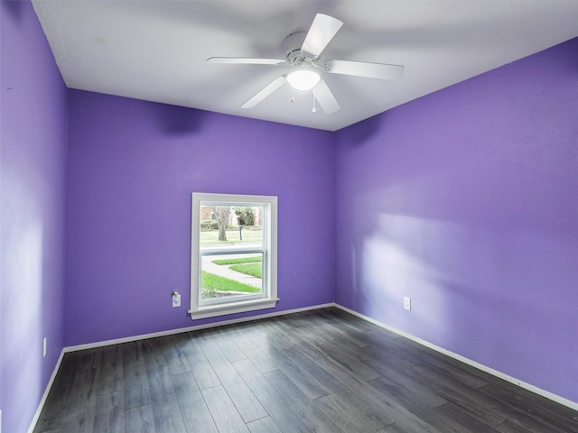 2032 Christie Ln, Carrollton, TX 75007 - unfurnished room with dark wood-style floors and ceiling fan